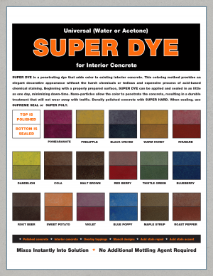 Super Dye Color Chart